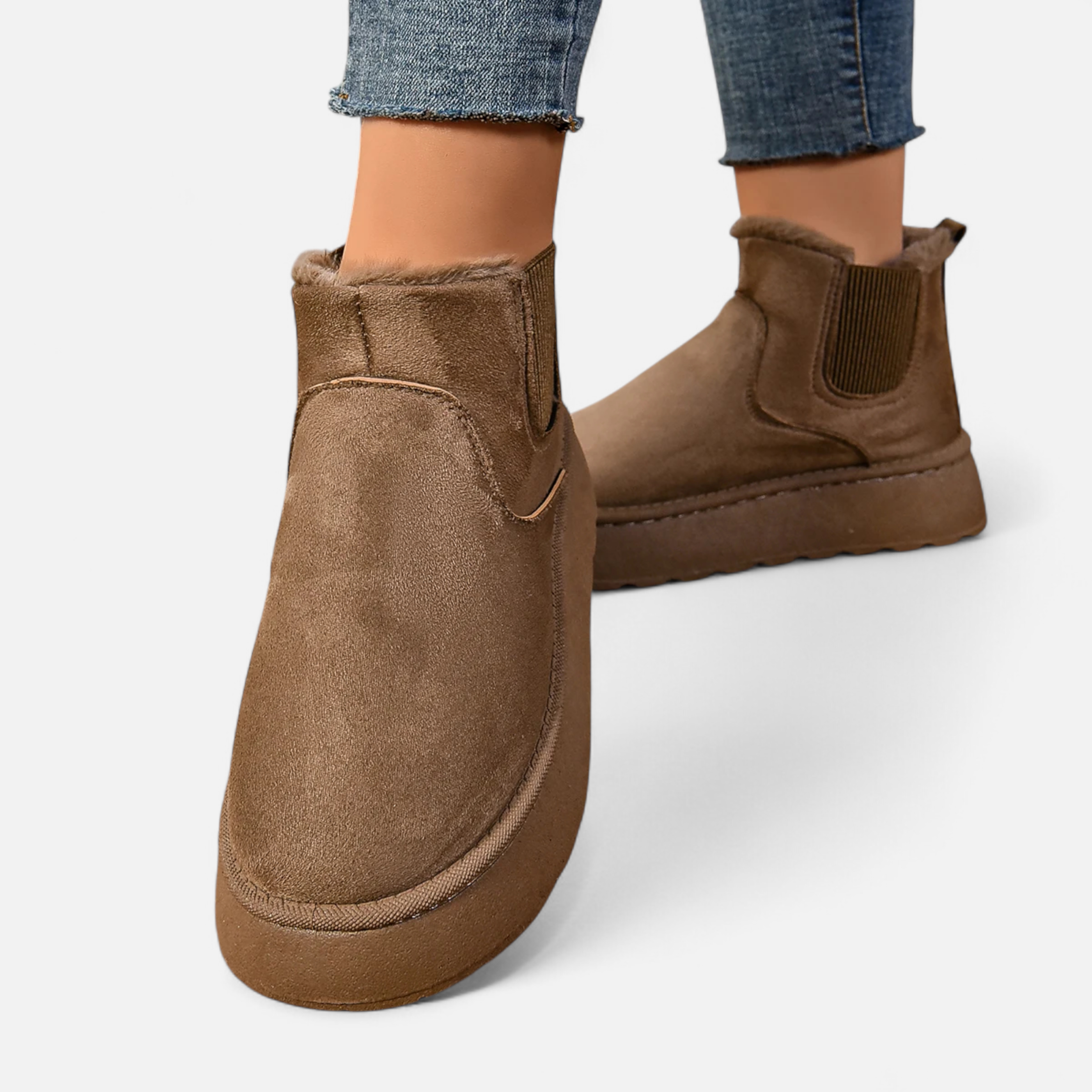Timeless Cosy Seasonal Chelsea Plush Platform Ankle Boots for Women