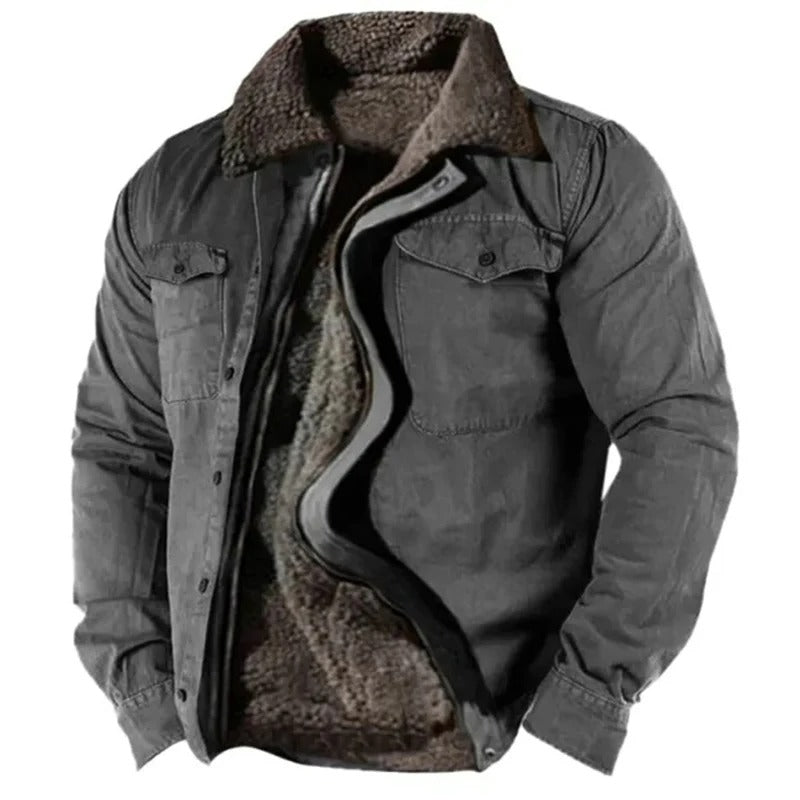 Men's Outdoor Warm Sherpa-Lined Adventure Jacket