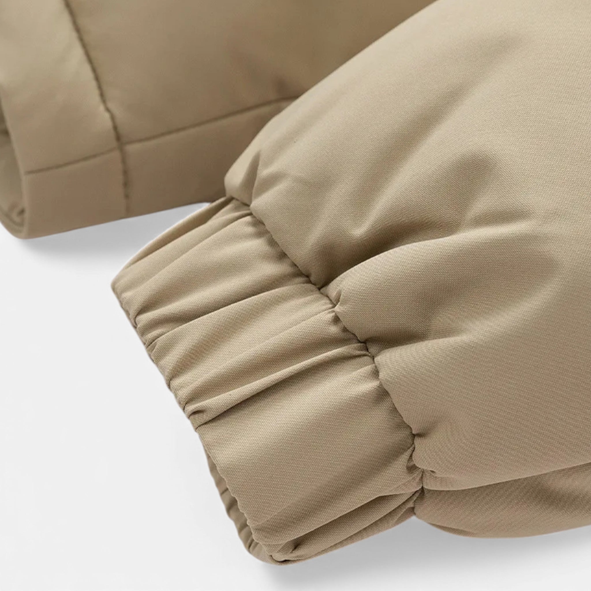 Men’s Quilted Waterproof Fleece Winter Jacket with Removable Hood and Stand-up Collar