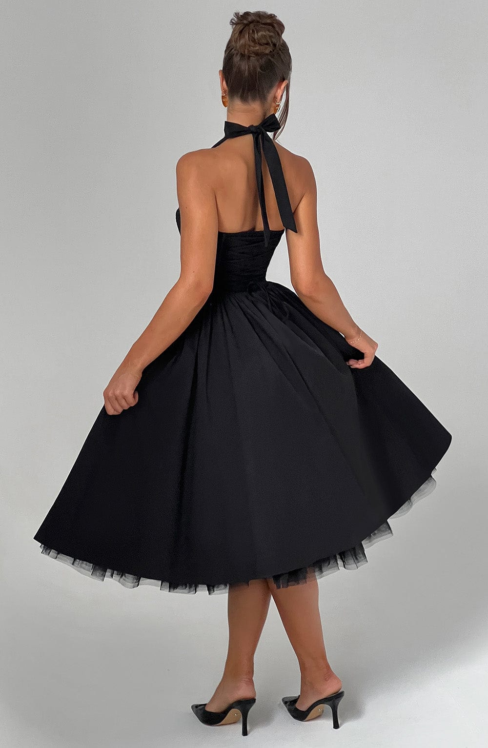 Women's Halter Party Light Wrap Elegant Wedding Guest Dress