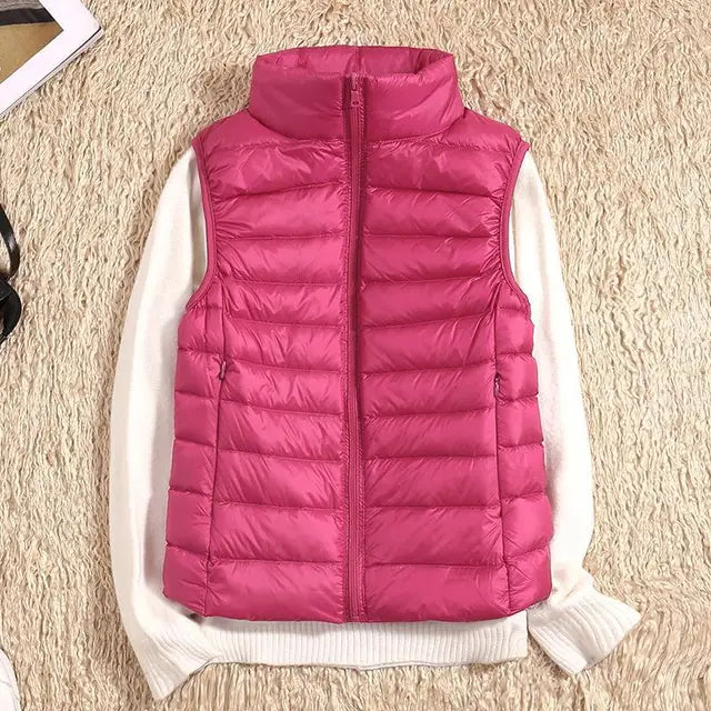 Outdoor Ultra Light Down Zipper Puffer Vest for Women - Ideal Layering Companion
