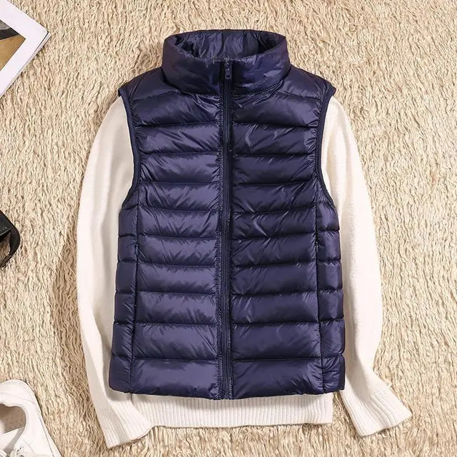 Outdoor Ultra Light Down Zipper Puffer Vest for Women - Ideal Layering Companion