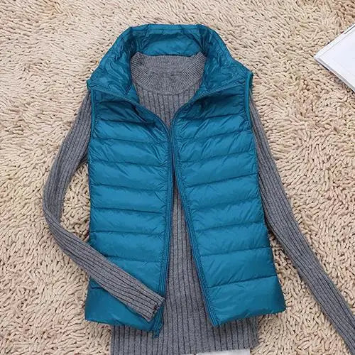 Outdoor Ultra Light Down Zipper Puffer Vest for Women - Ideal Layering Companion
