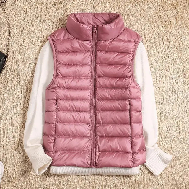 Outdoor Ultra Light Down Zipper Puffer Vest for Women - Ideal Layering Companion