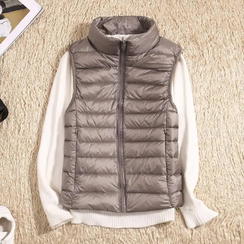Outdoor Ultra Light Down Zipper Puffer Vest for Women - Ideal Layering Companion