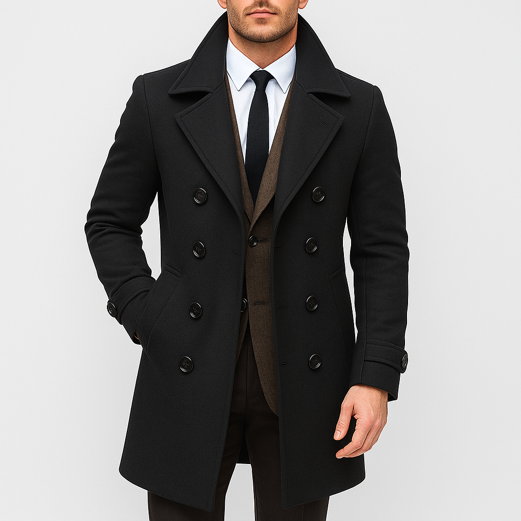 English Wool Long Overcoat