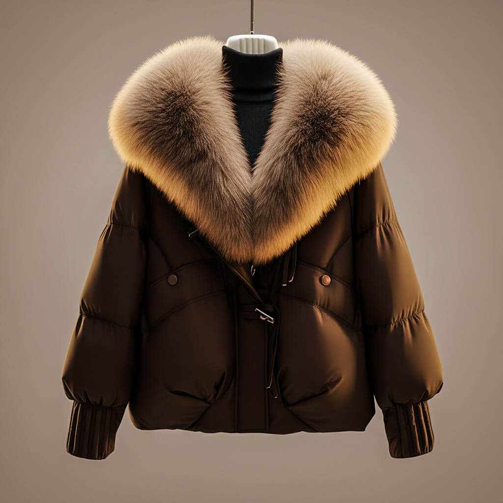 Magelle | Women’s Short Fur-Trim Coat