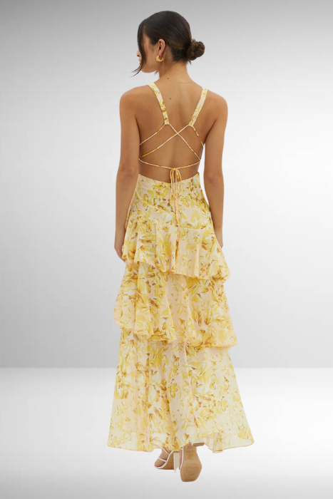Women's Elegant Seasonal Maxi Summer Dress with Deep V-Neckline