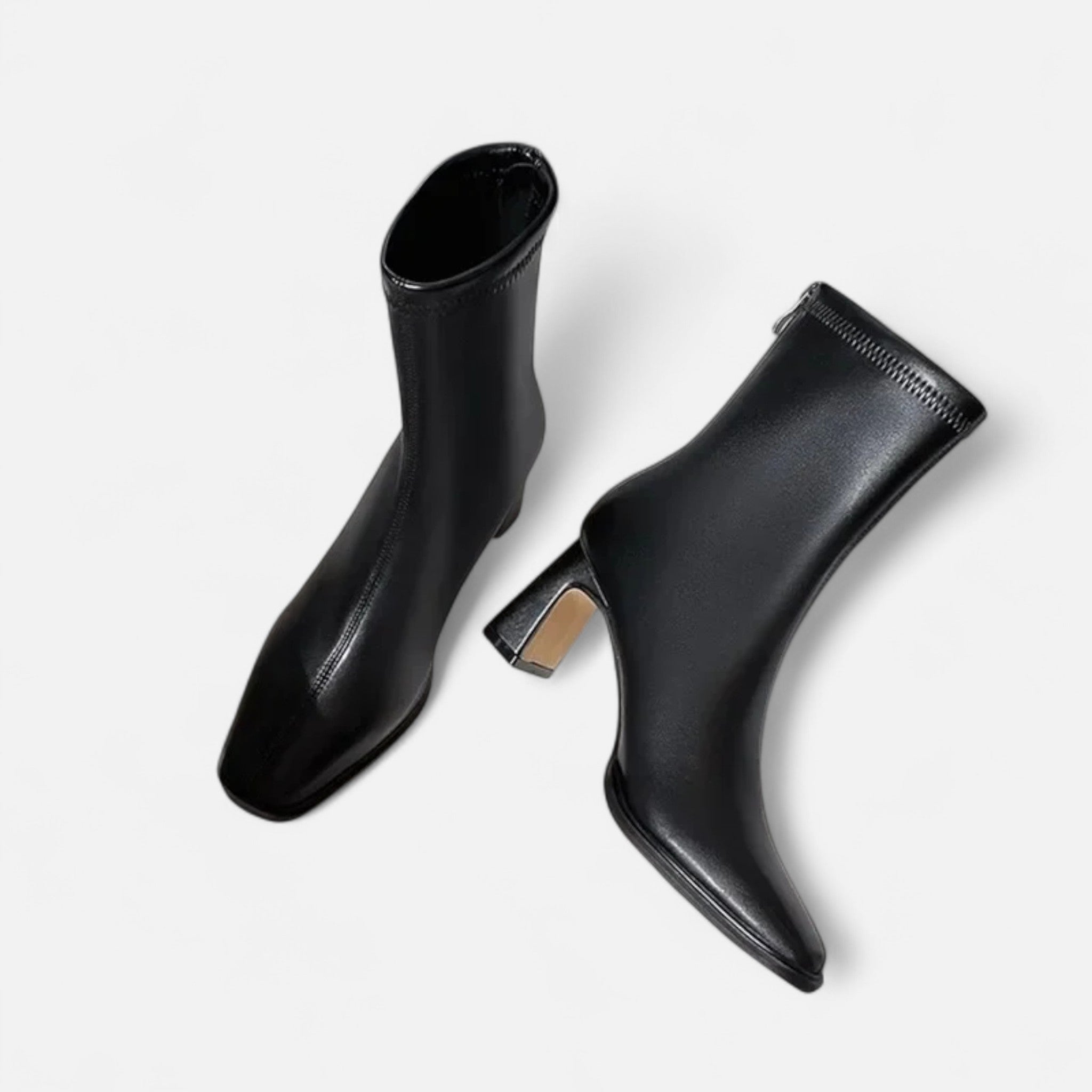 Women’s Retro Thick Outdoor Square-Toe Ankle Heel Boots