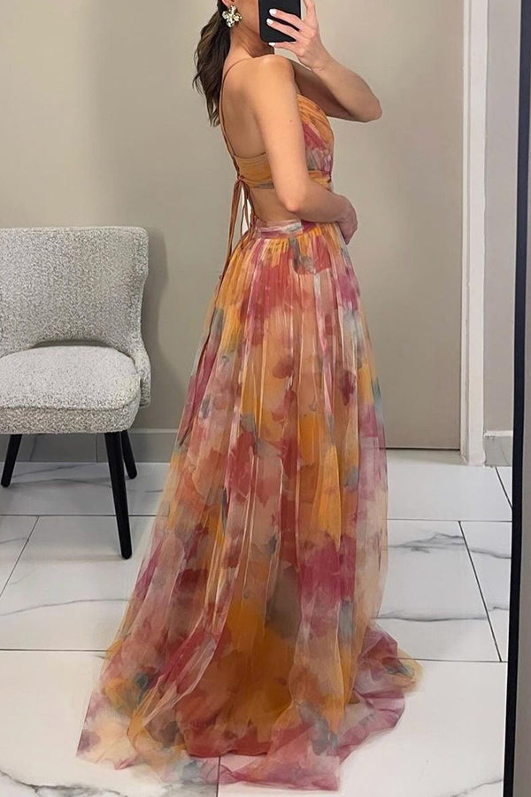 Women’s Effortless Floral Printed Maxi Style Summer Dress for Evening Parties