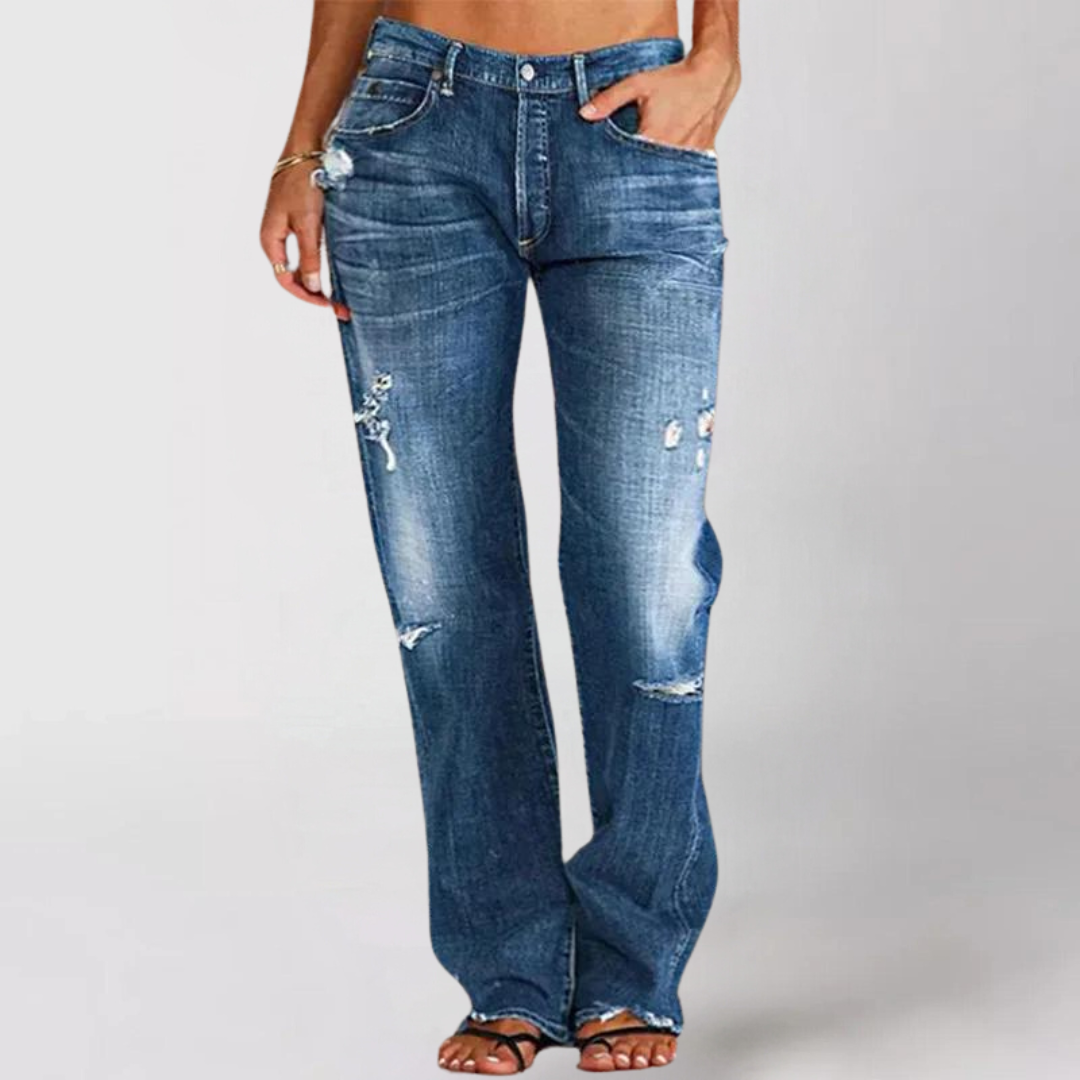 Relaxed fashionable denim wide-leg jeans for Women