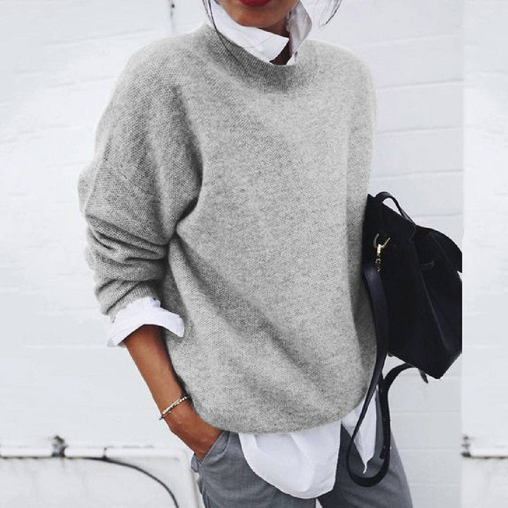 Women's Classic Ultra Soft Warm Sweater with Round Neckline