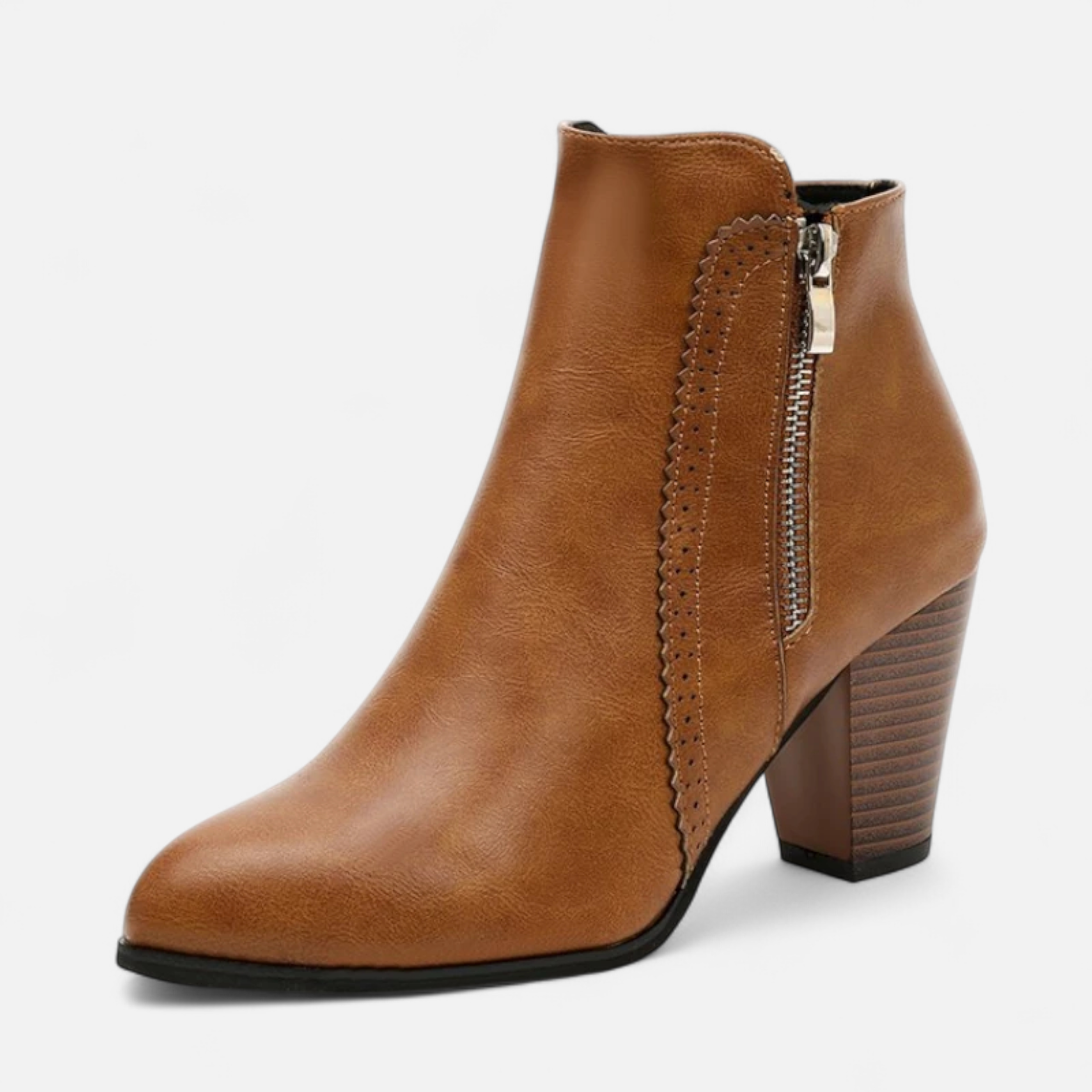 Retro Elegance Fashion Zip-Heel Boots for Women