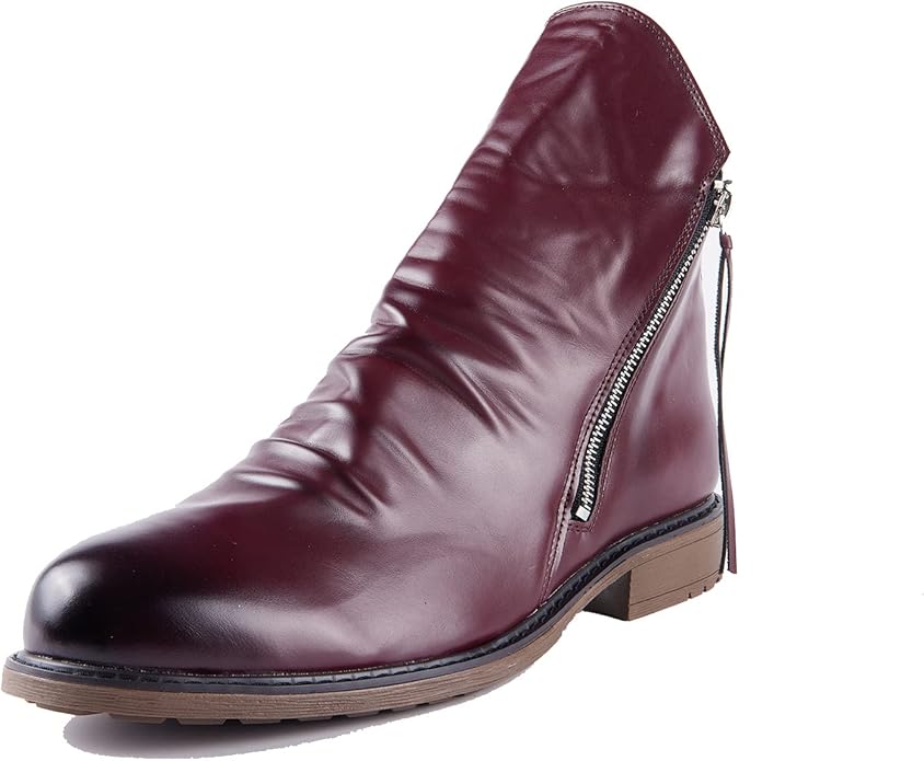 Casual Sleek Leather Zip Men’s Boots for Everyday Wear