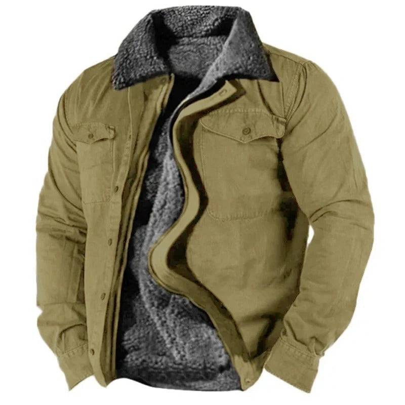 Men's Outdoor Warm Sherpa-Lined Adventure Jacket