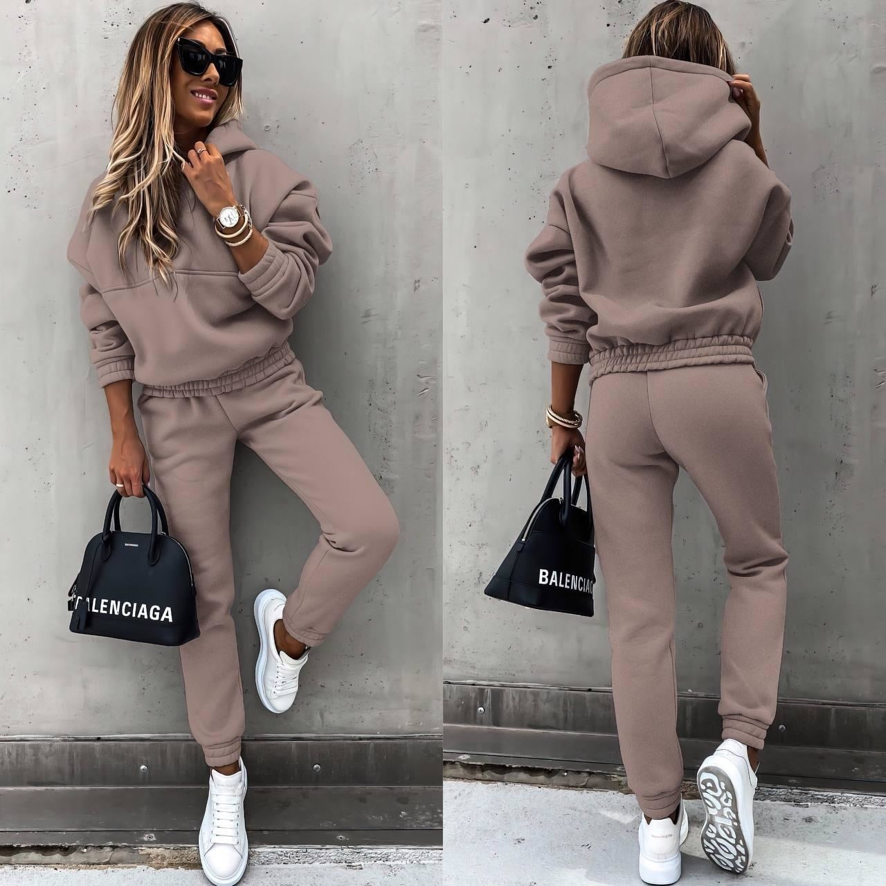 Functional two pieces tracksuit set for women - Casual Hooded and Trouser