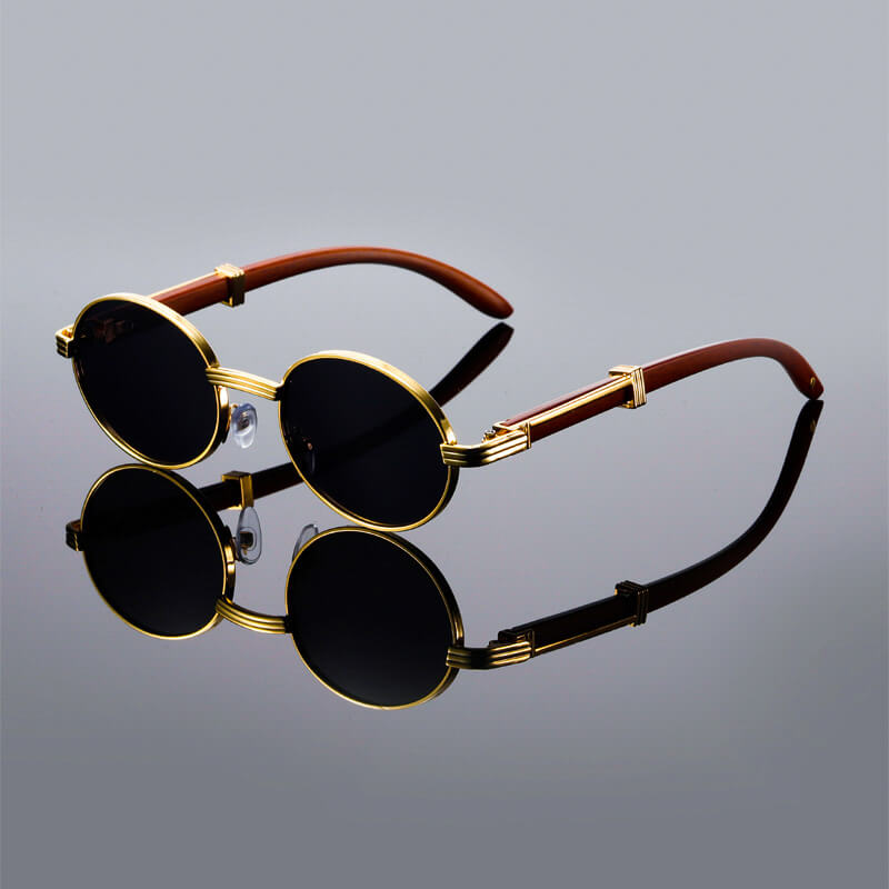 Lorenz | Men’s Vintage Oval Wooden Sunglasses