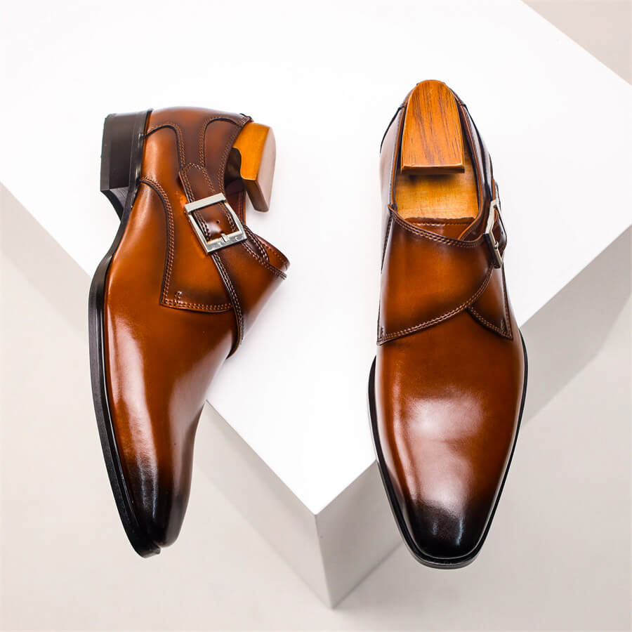 Valente | Men’s Italian Leather Monk Strap Shoes