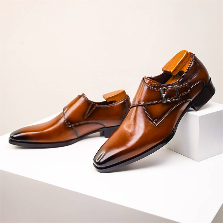 Valente | Men’s Italian Leather Monk Strap Shoes