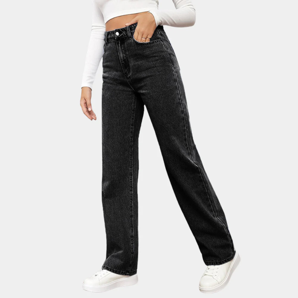 Flattering Straight Leg Outdoor Baggy Jeans for Women