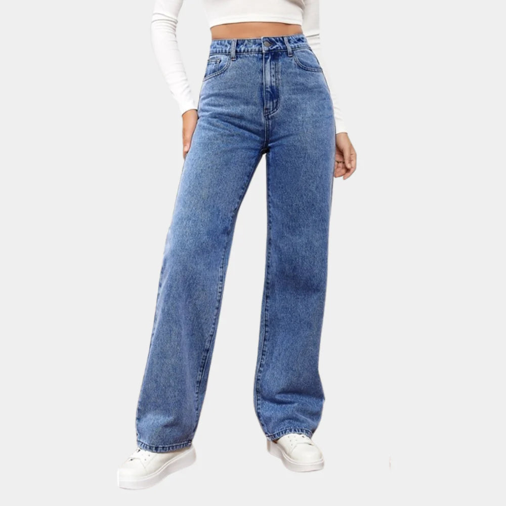Flattering Straight Leg Outdoor Baggy Jeans for Women