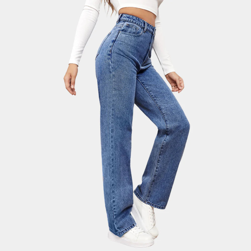 Flattering Straight Leg Outdoor Baggy Jeans for Women