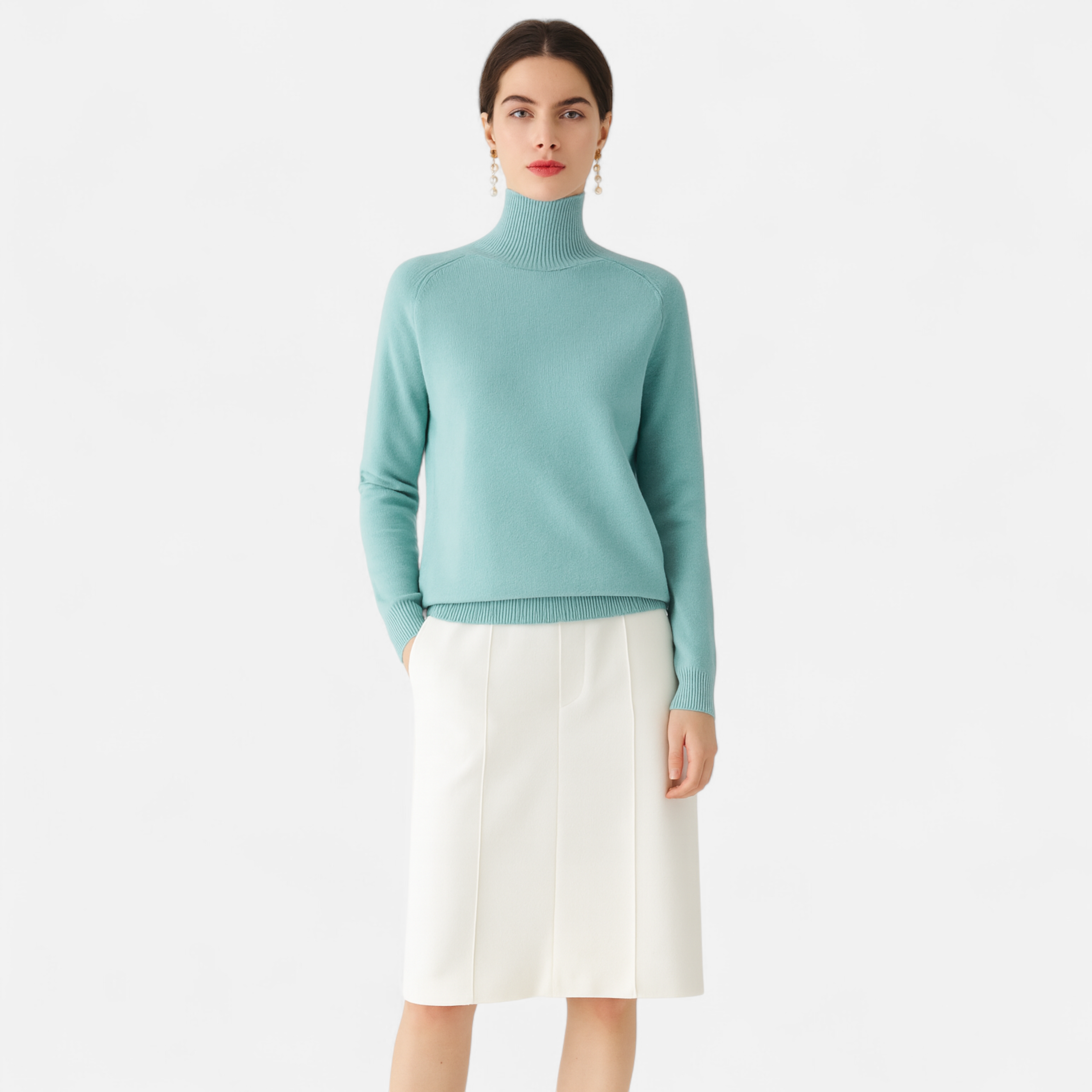 Timeless Merino Warm Mock-Neck Sweater for Women