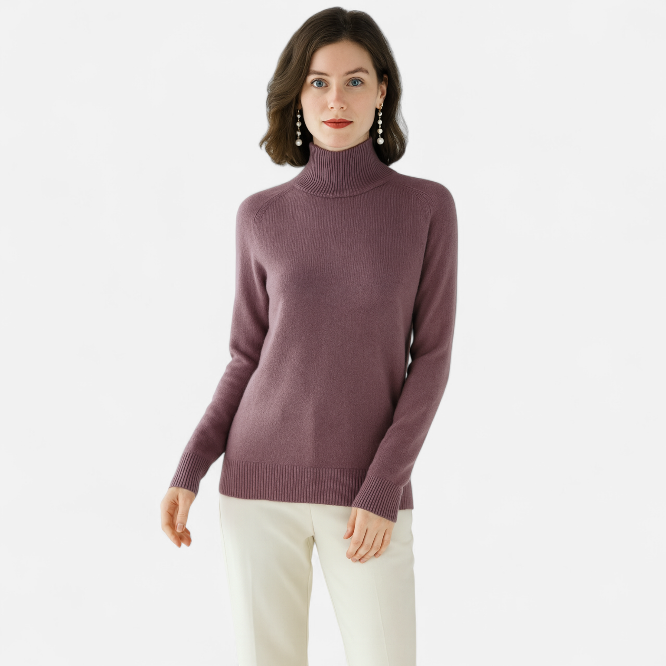 Timeless Merino Warm Mock-Neck Sweater for Women