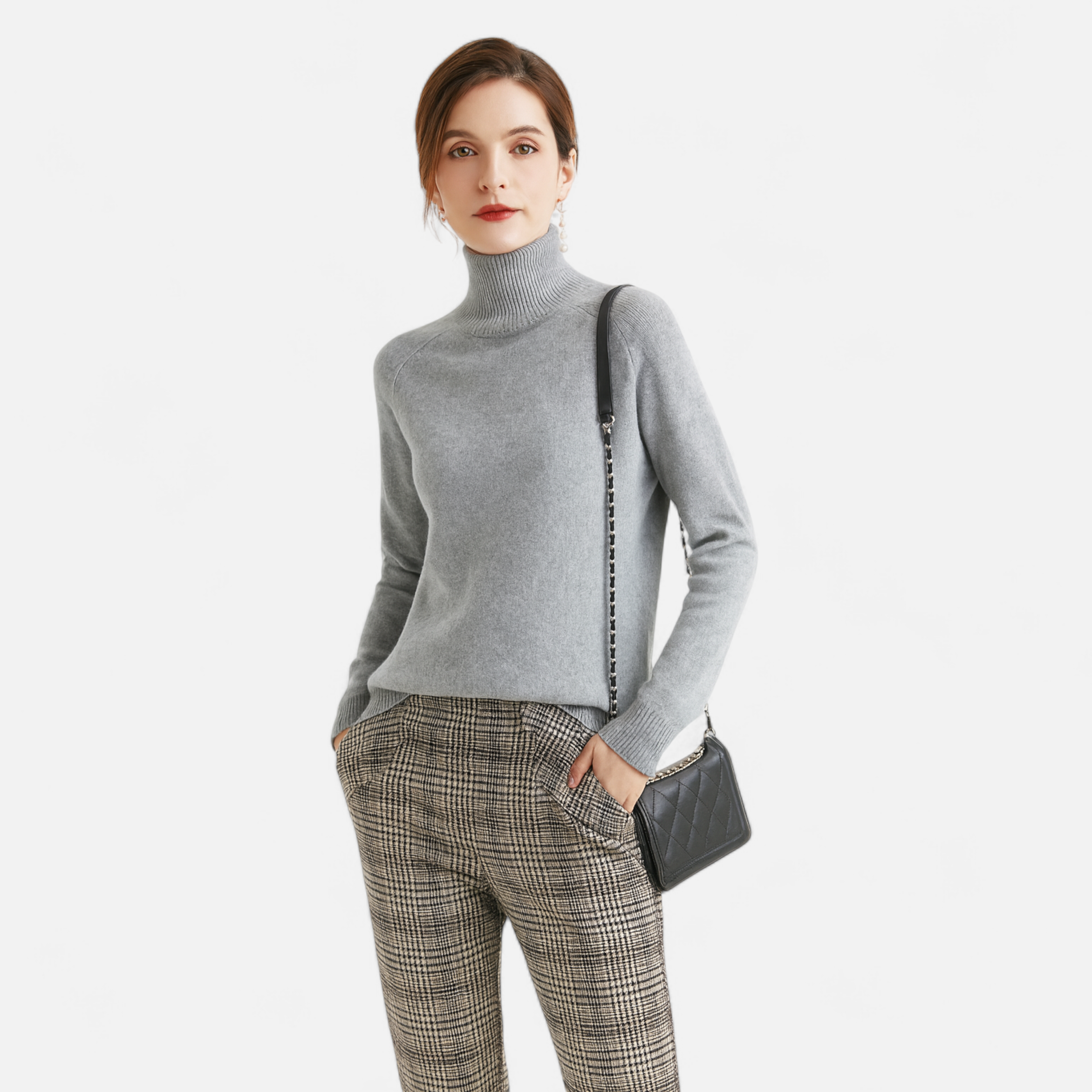 Timeless Merino Warm Mock-Neck Sweater for Women