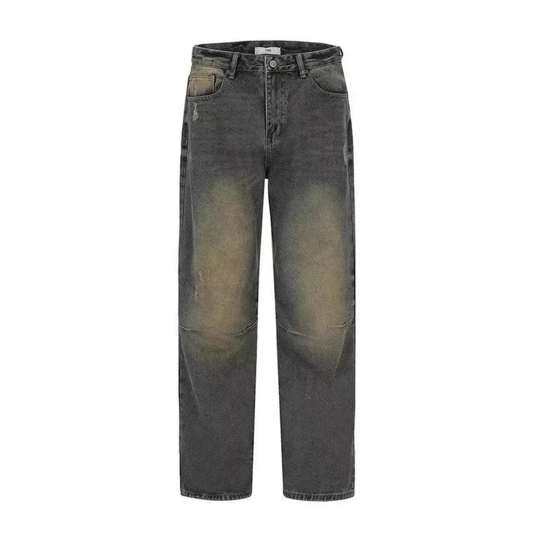 Men's modern streetwear long baggy jeans with functional pockets