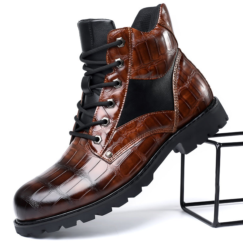 Combat Alligator Lace-up Rugged Ankle Men's Boots