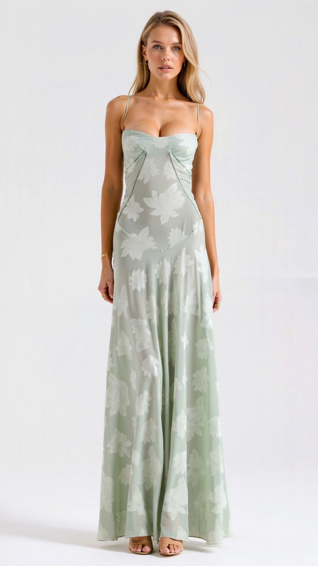 Women's Refined Bustier-Inspired Evening Maxi Wedding Guest Dress