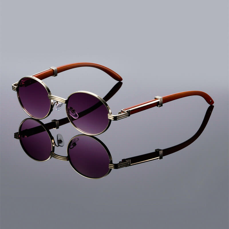 Lorenz | Men’s Vintage Oval Wooden Sunglasses
