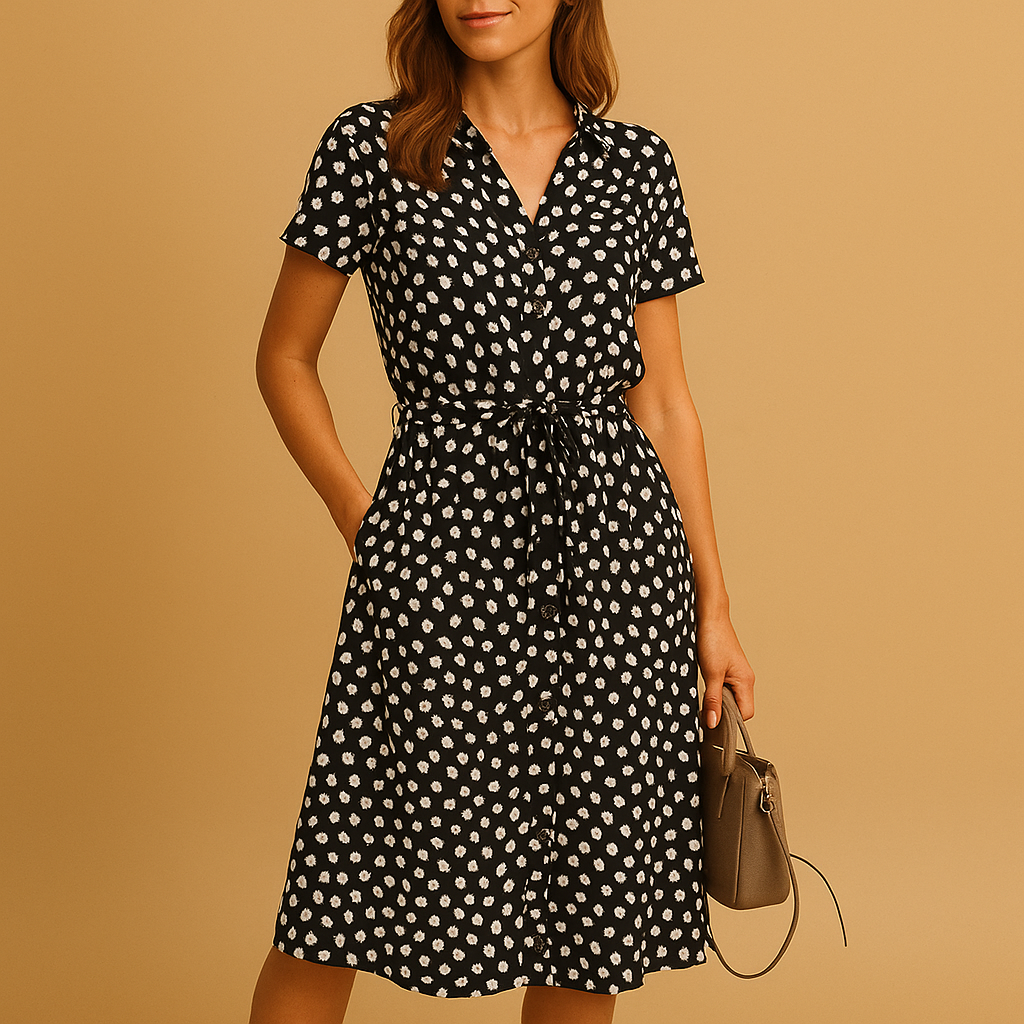 Women’s Relaxed Fit Bohemian Polka Summer Dress
