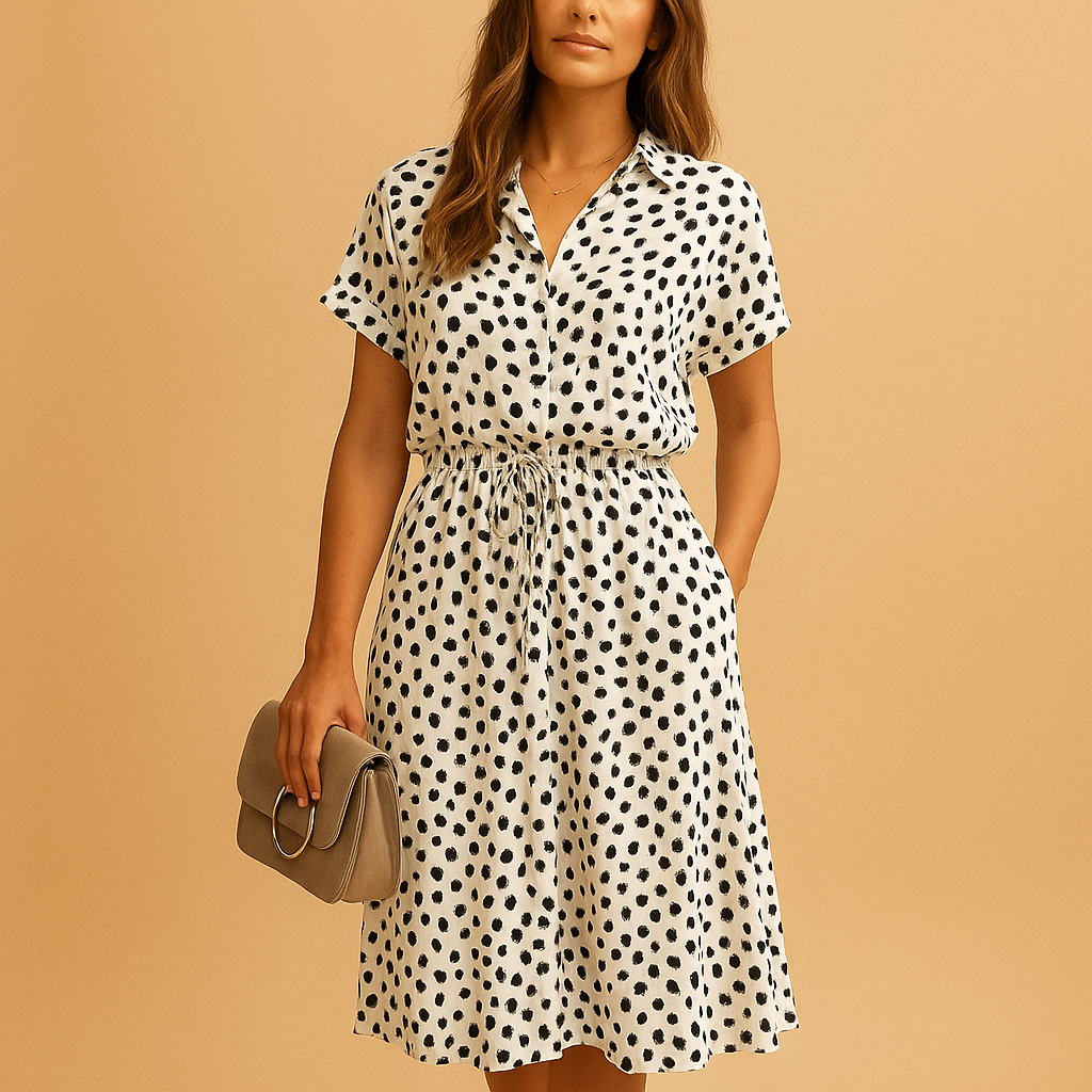 Women’s Relaxed Fit Bohemian Polka Summer Dress