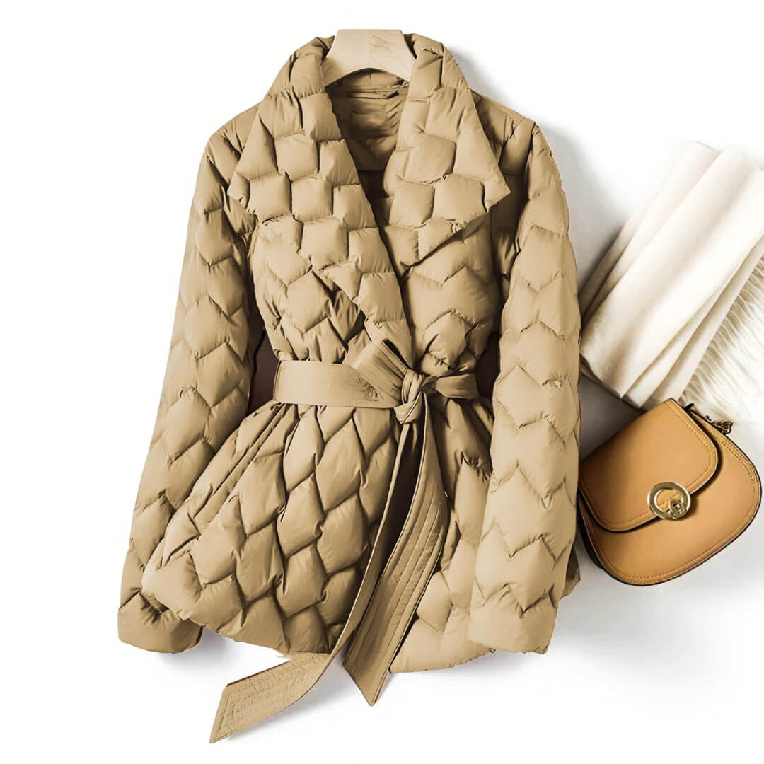 Leanna | Quilted Belted Down Coat
