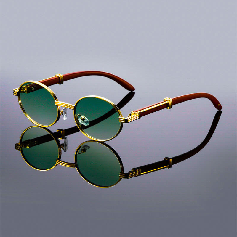 Lorenz | Men’s Vintage Oval Wooden Sunglasses
