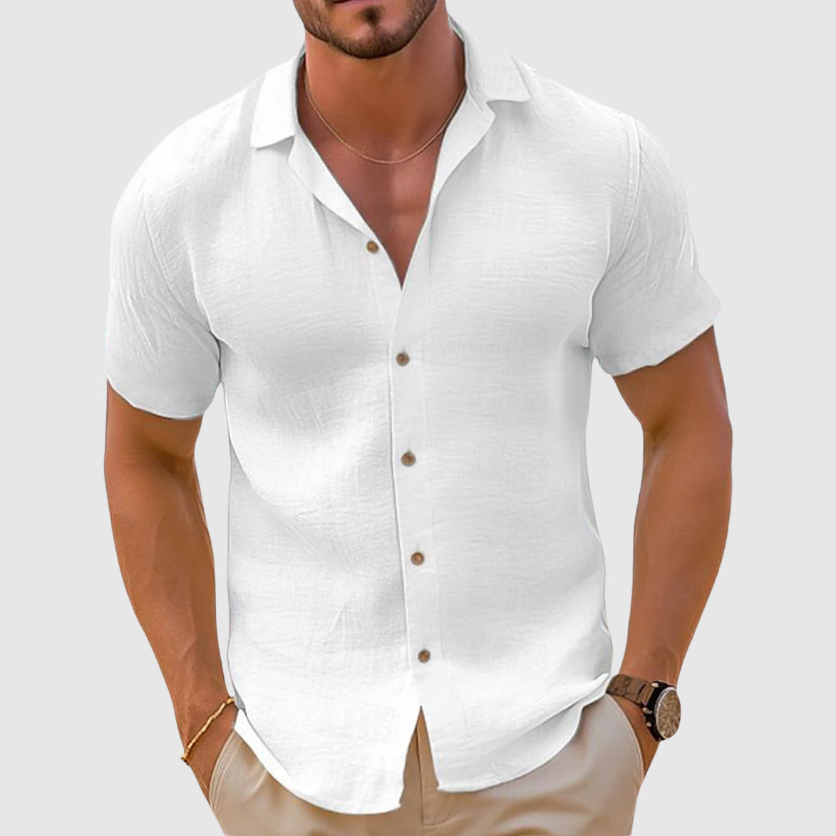 Men's Stylish Breathable Adventure Button Shirt with Classic Collar