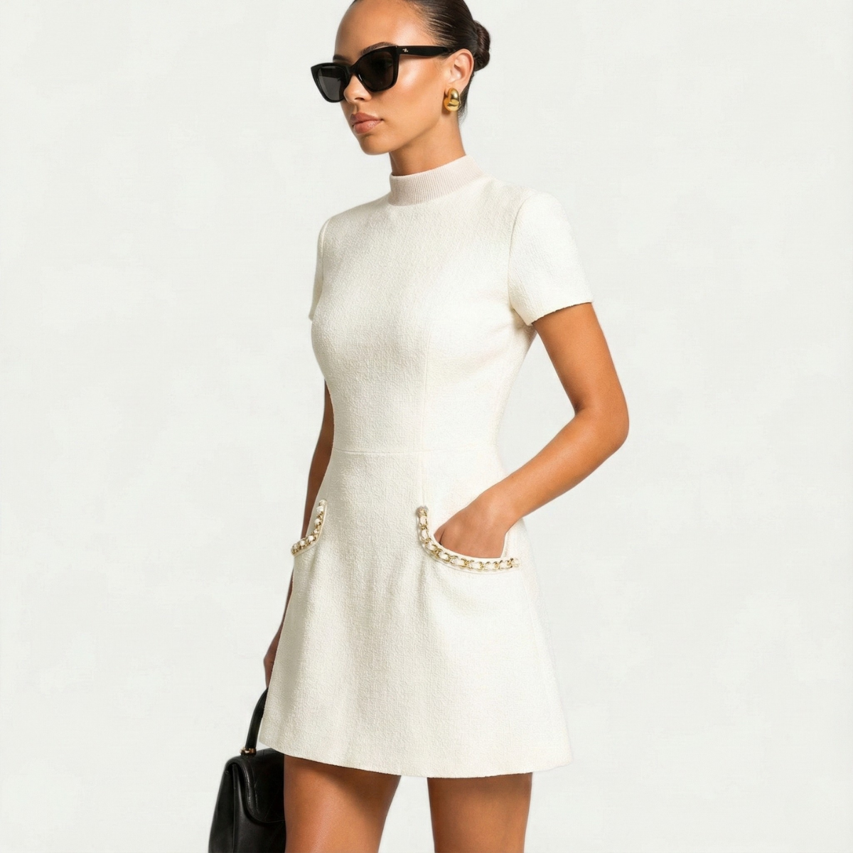 Loraine | Women’s Pearl-Trim Mini Dress