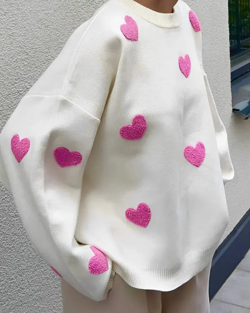 Amorina | Women’s Oversized Heart Knit Sweater