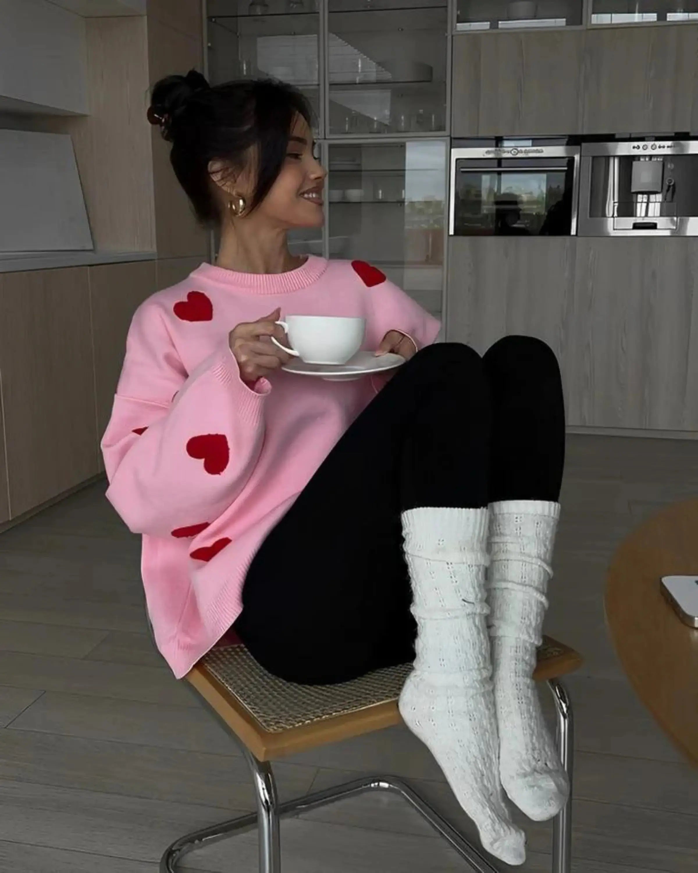 Amorina | Women’s Oversized Heart Knit Sweater