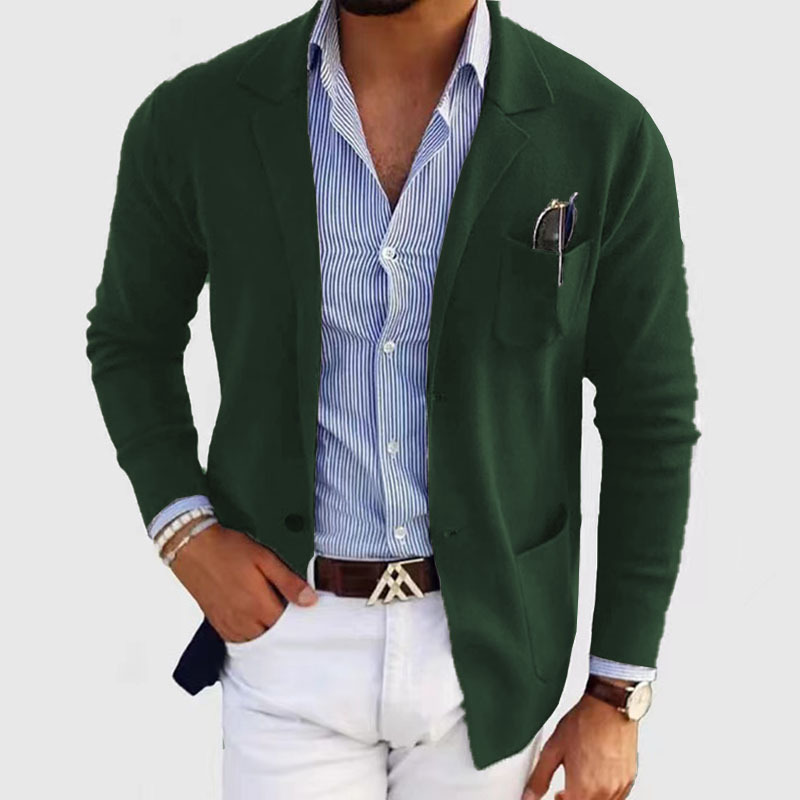 Timeless Men’s Knit Business Modern Blazer for Formal or Casual Event