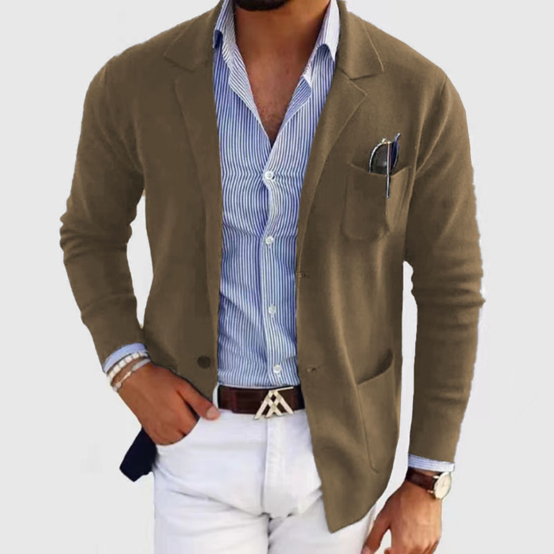 Timeless Men’s Knit Business Modern Blazer for Formal or Casual Event