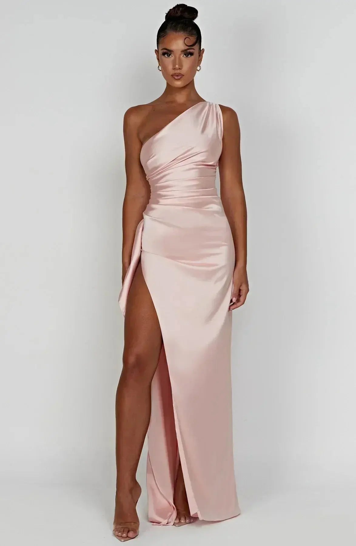 Rubina | Women’s One-Shoulder Satin Maxi Dress