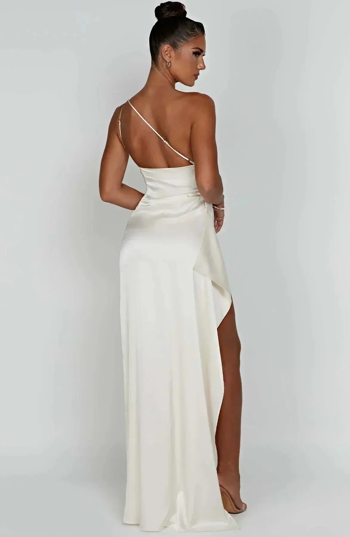 Rubina | Women’s One-Shoulder Satin Maxi Dress