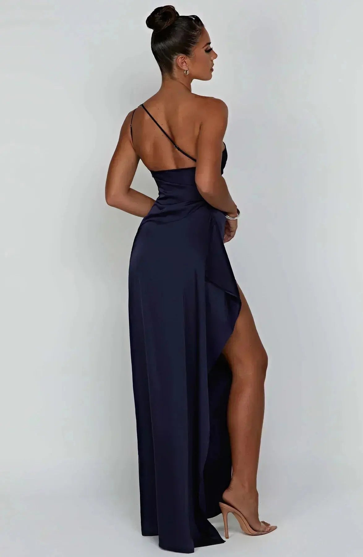 Rubina | Women’s One-Shoulder Satin Maxi Dress