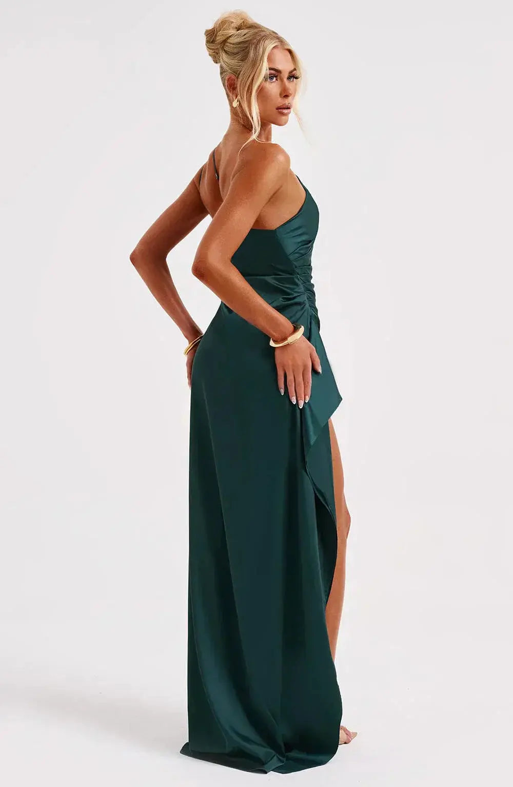 Rubina | Women’s One-Shoulder Satin Maxi Dress