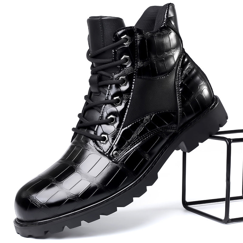 Combat Alligator Lace-up Rugged Ankle Men's Boots