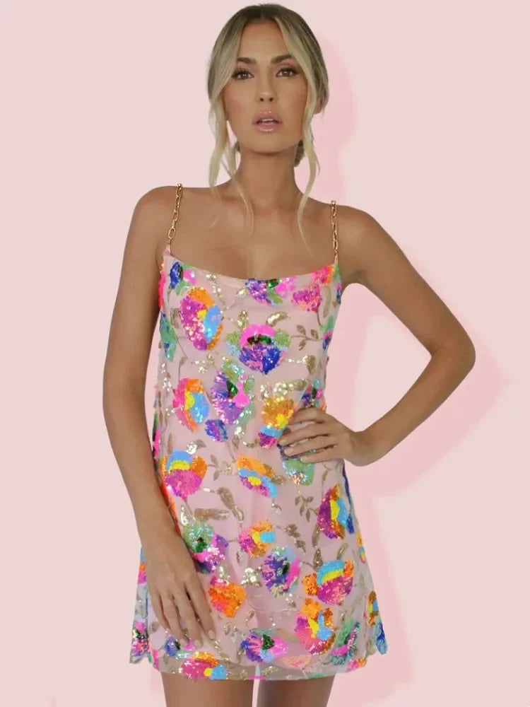 Women's Timeless Flair Bloom Mini Dress for Summer