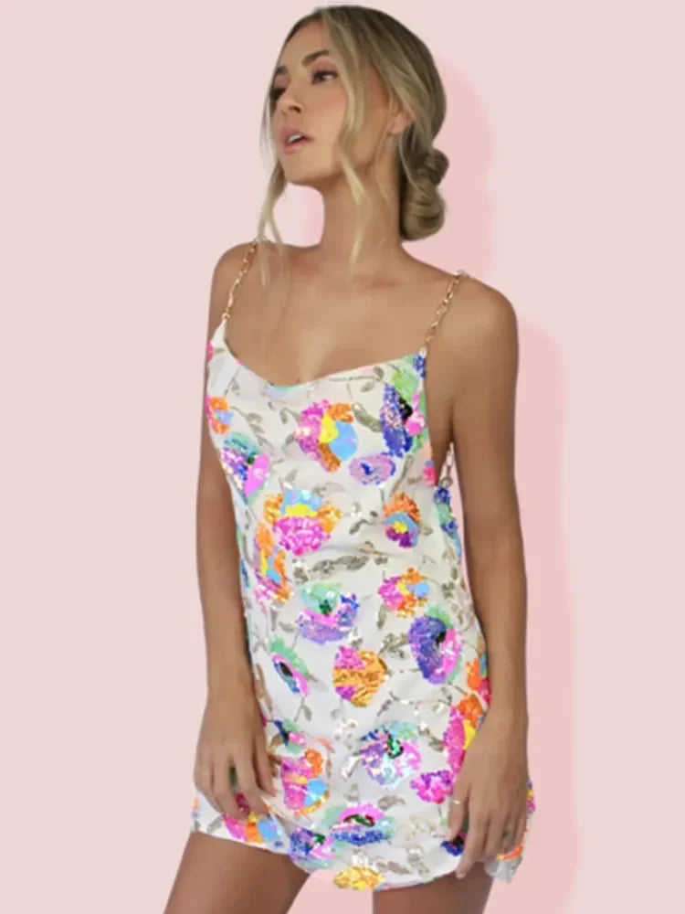 Women's Timeless Flair Bloom Mini Dress for Summer